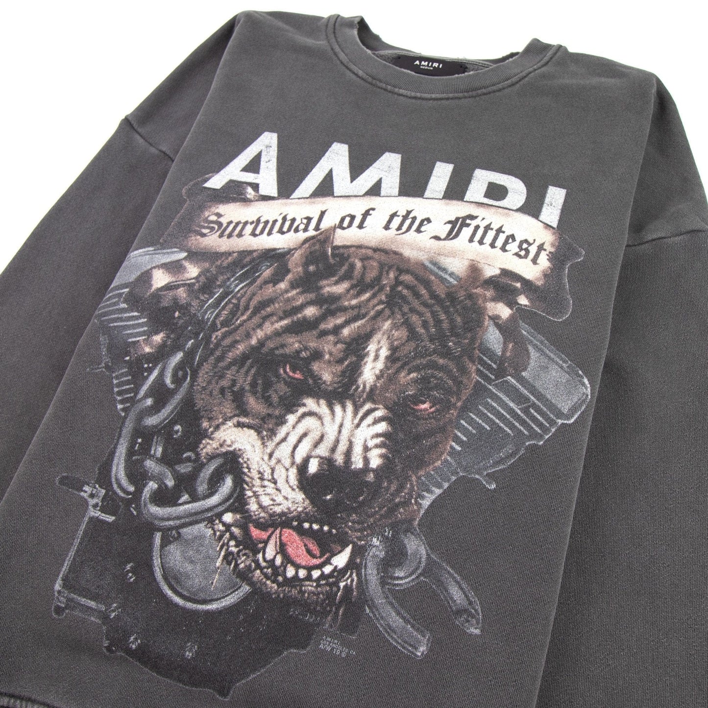 Amiri Pitbull Crew Neck Sweatshirt Vintage Black