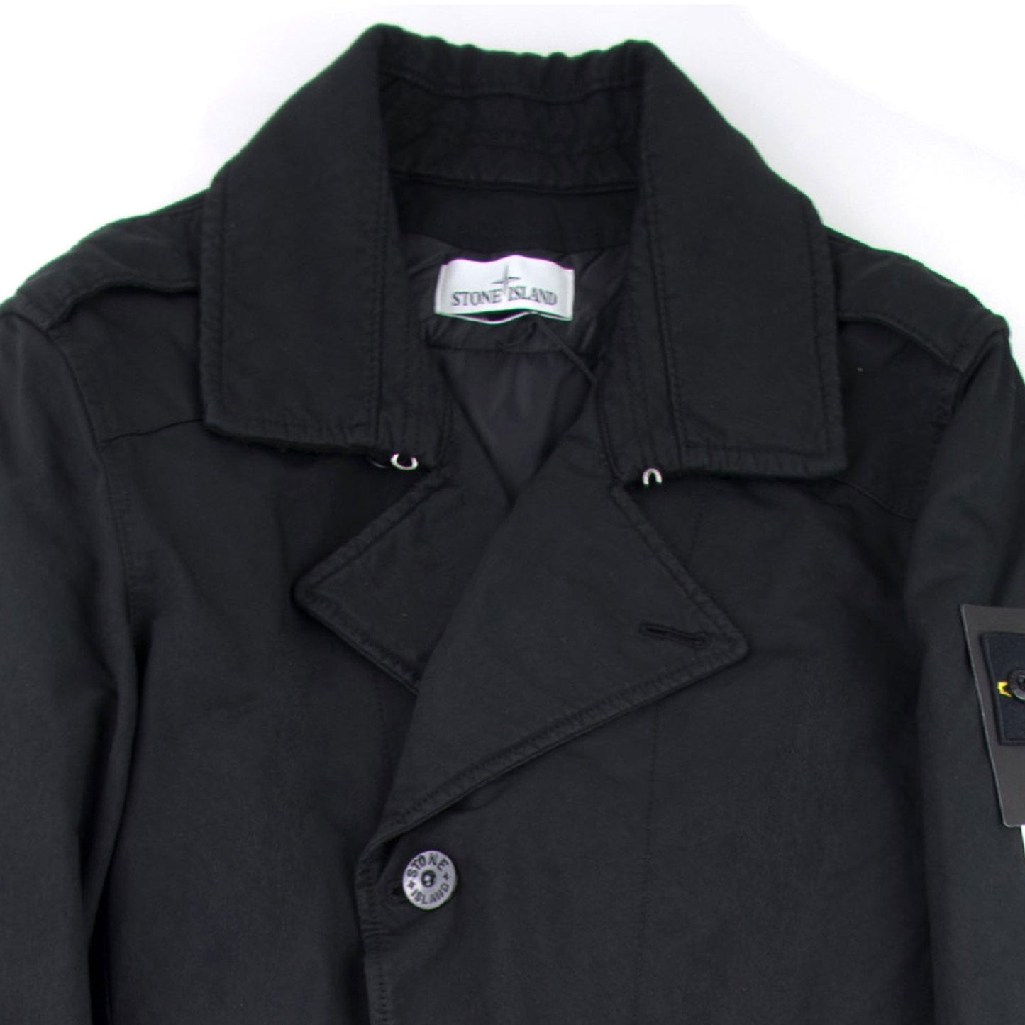 Stone Island 45249 David-TC Primaloft Insulation Short Trench Coat Black V0029