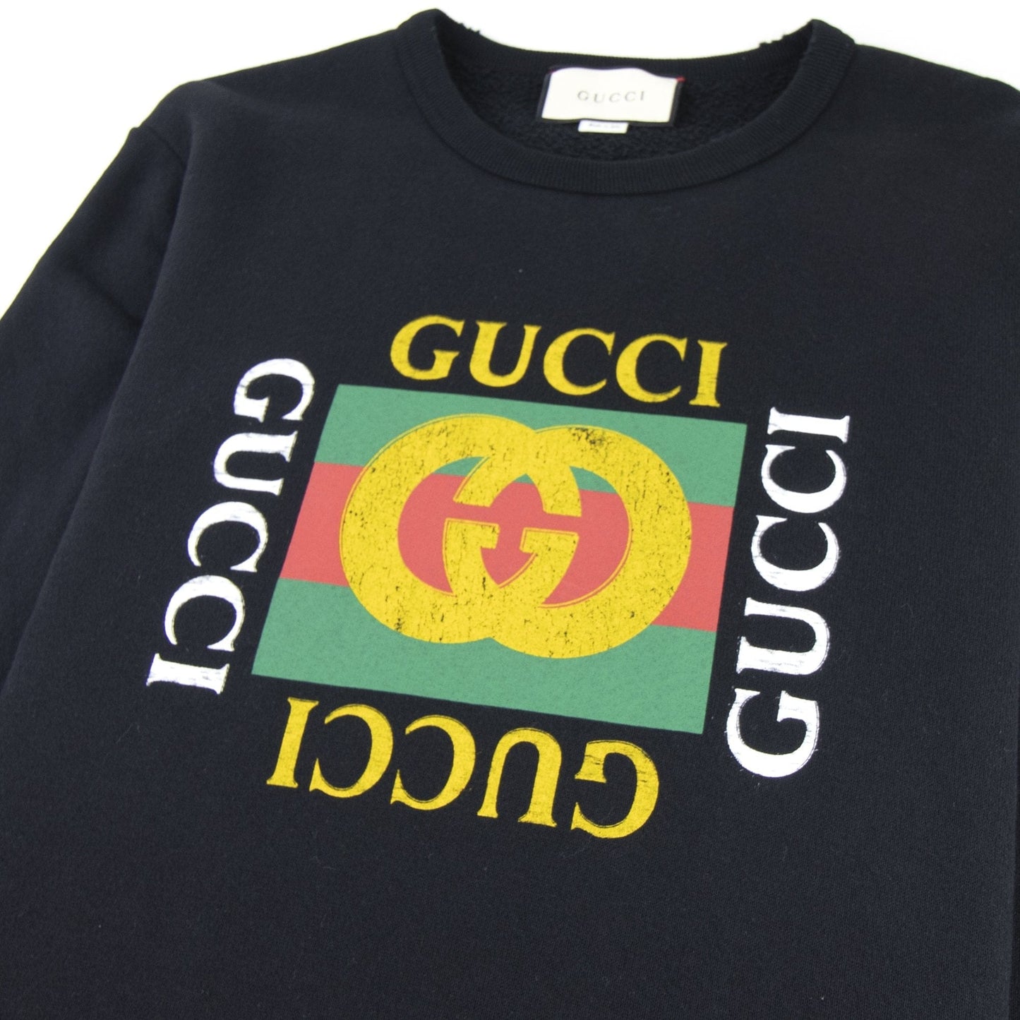 Gucci Crew Nick Logo Sweatshirt Black 1015