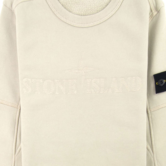 Stone Island Junior Embroidered Chest Logo Sweatshirt Taupe V0090
