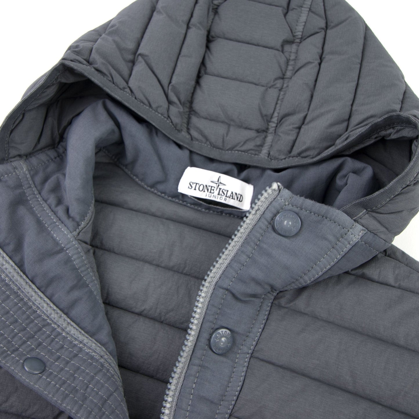 Stone Island Junior 40632 Hooded Down Jacket Grey V0062