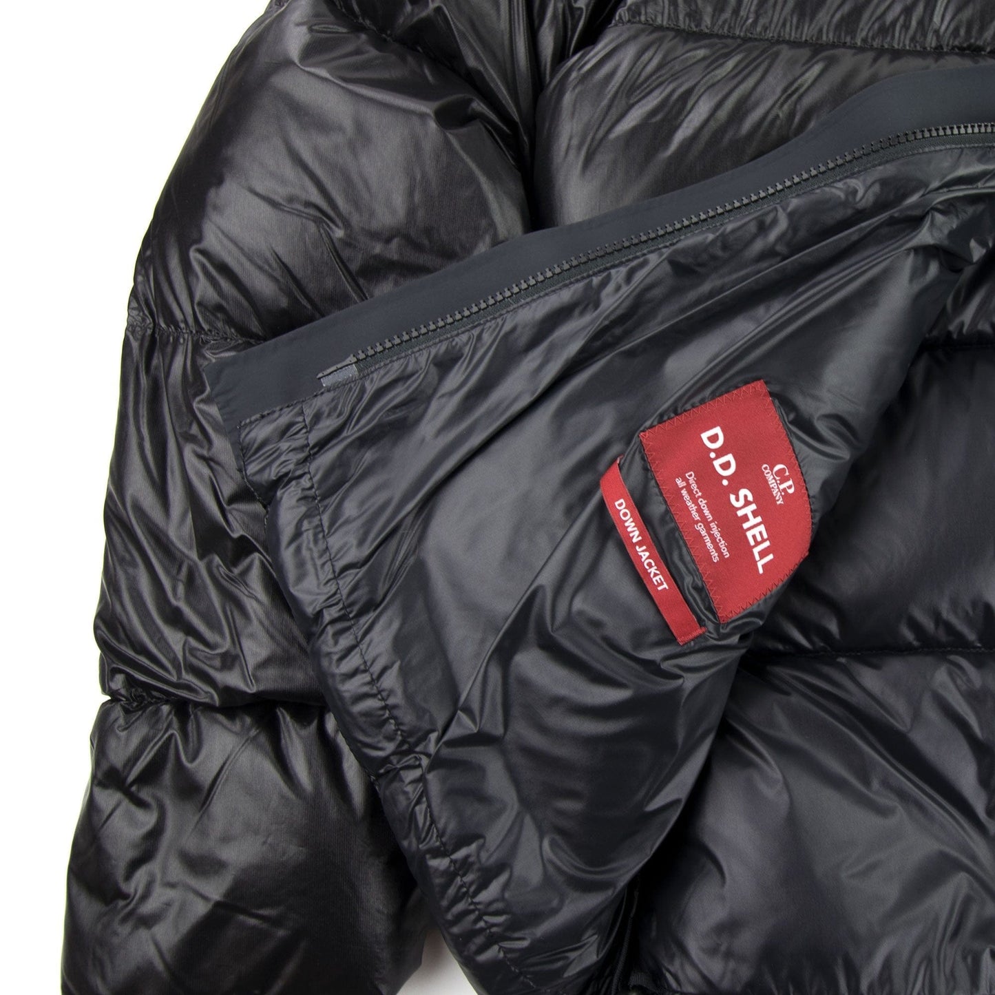 C.P. Company D.D. Shell Mixed Panel Puffer Jacket Black 999