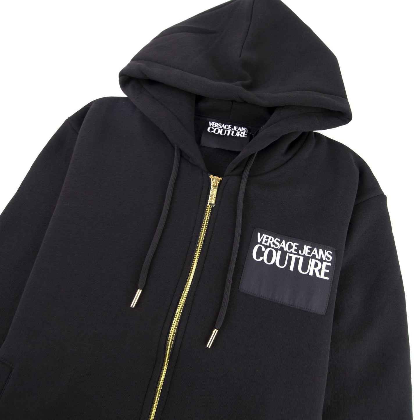 Versace Jeans Couture Logo Zip Up Hoodie Black