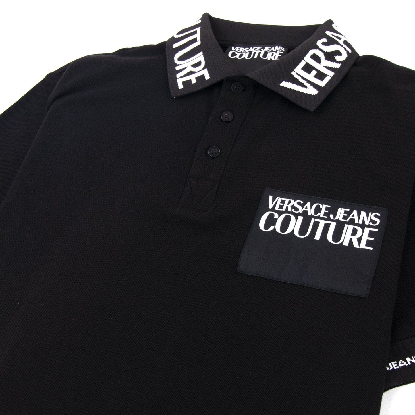 Versace Jeans Couture Slim-Fit Cotton-Pique Polo Black