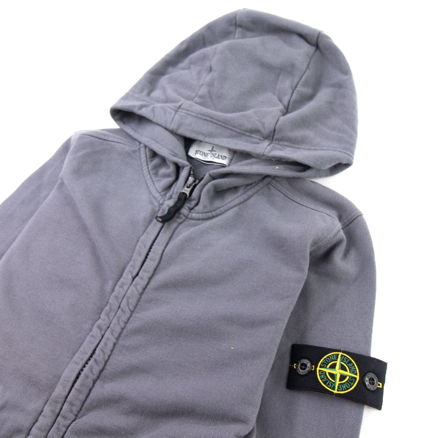 Stone Island Junior Zip Hooded Sweatshirt Grey 0063