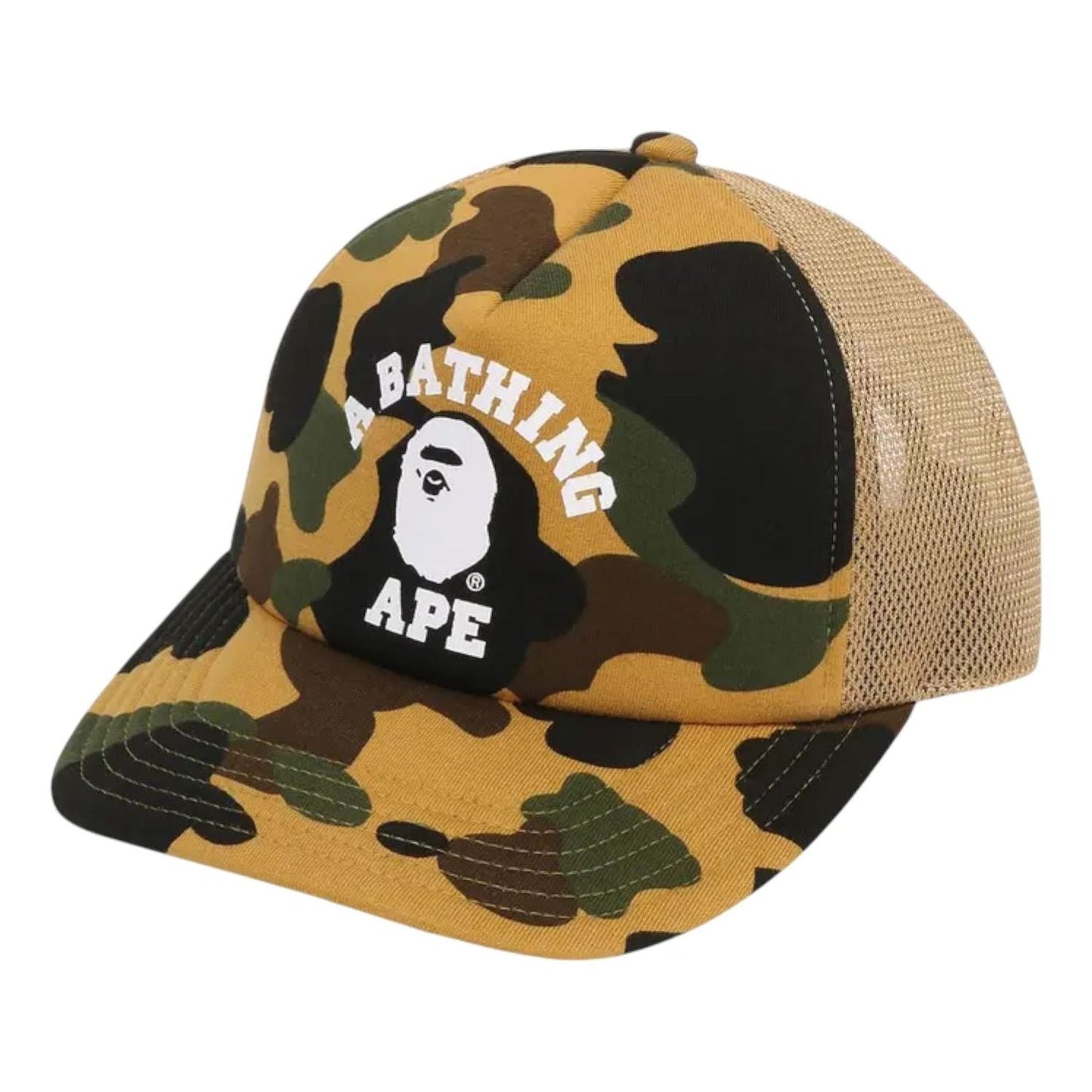 A Bathing Ape 1st Camo College Mesh Cap 'Yellow' 1L80-180-001-YELLOW