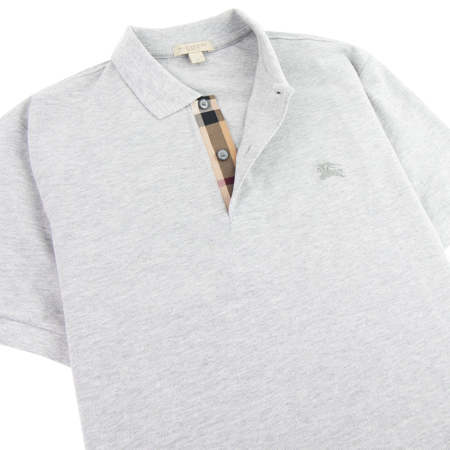 Burberry Oxford Short Sleeve Polo Light Grey