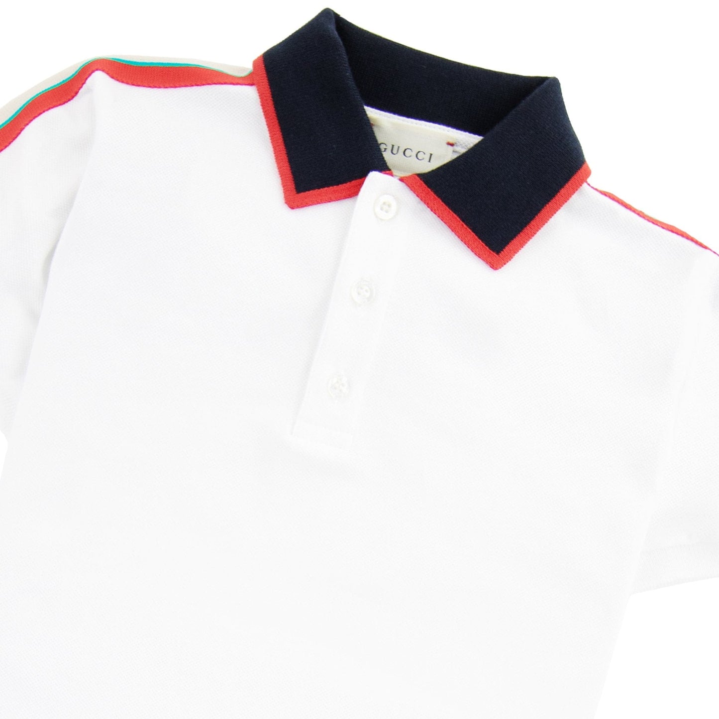 Gucci Junior Arm Logo Polo Shirt White