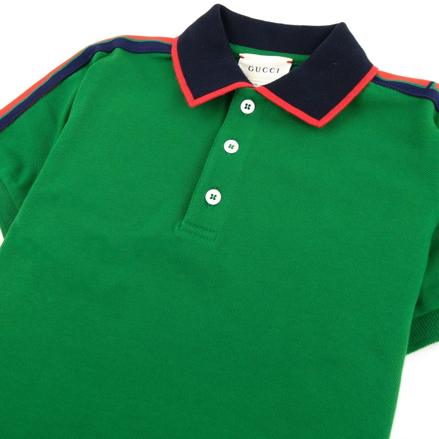 Gucci Junior Arm Logo Polo Shirt Green