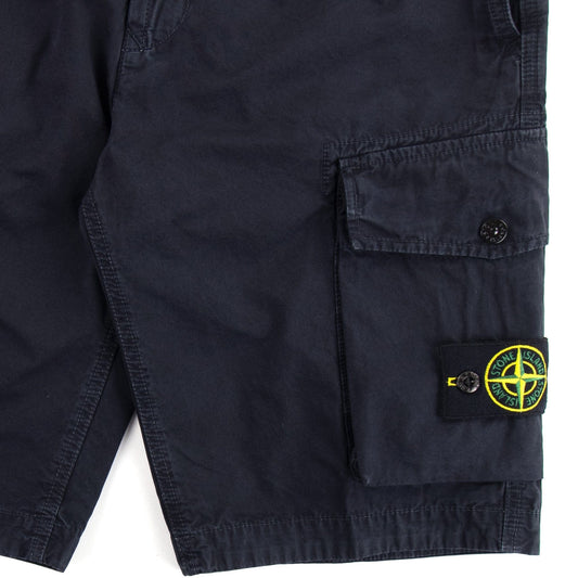 Stone Island L07WA 'OLD' Dye Treatment Bermuda Shorts Navy V0120