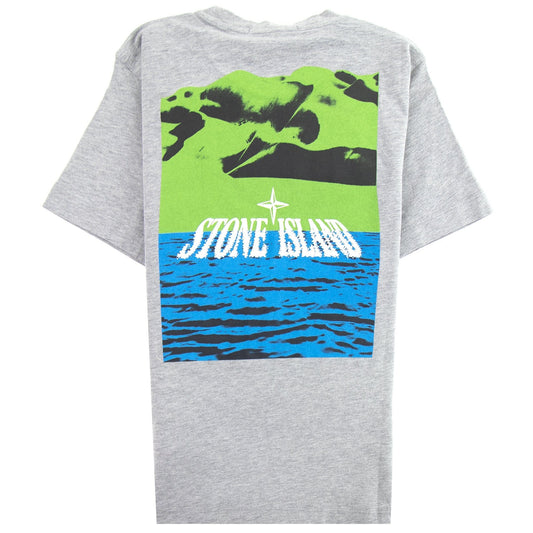 Stone Island Junior 21054 Digital Landscape T-shirt Grey V0M64