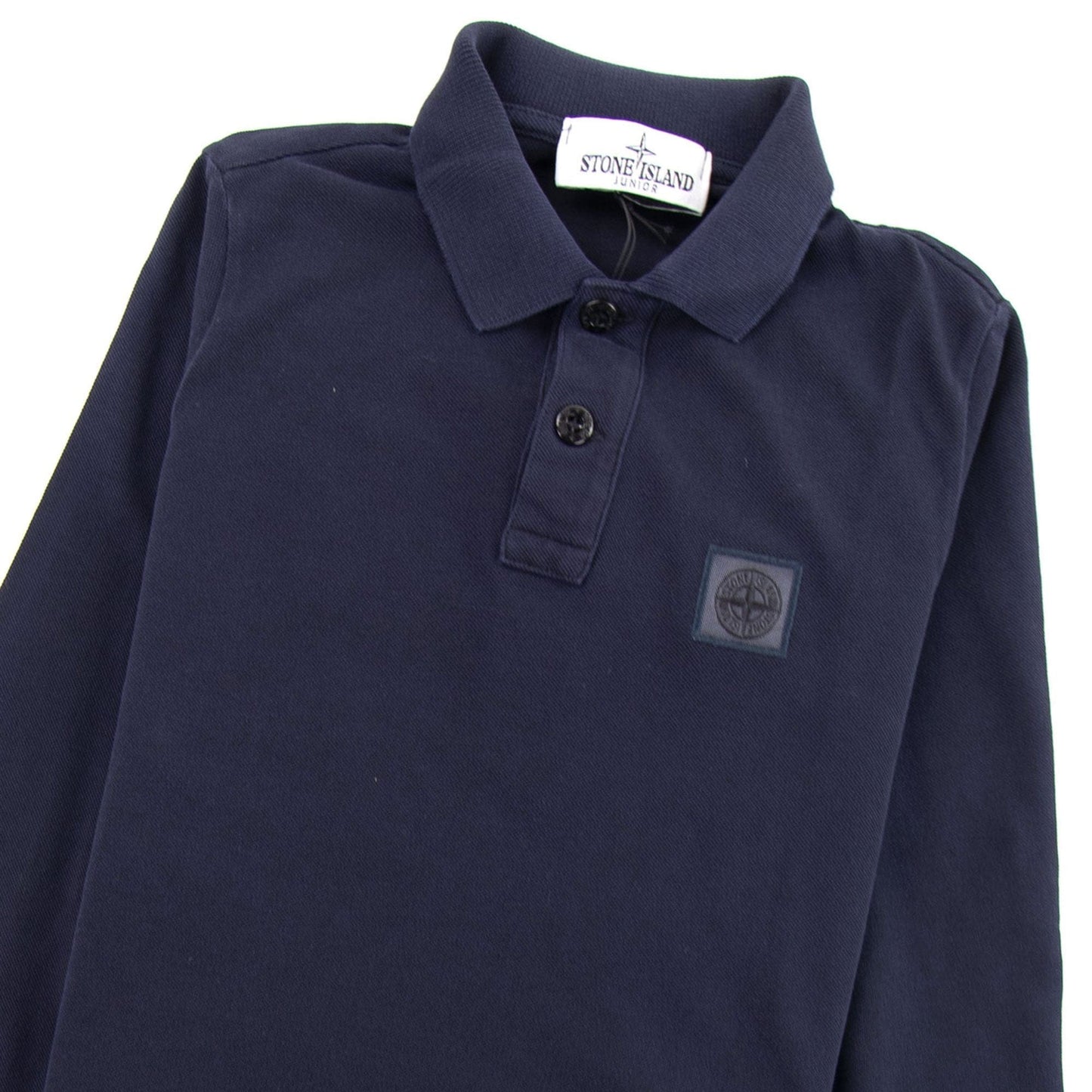 Stone Island Junior 20849 Long Sleeve Garment Dyed Polo Navy V0020