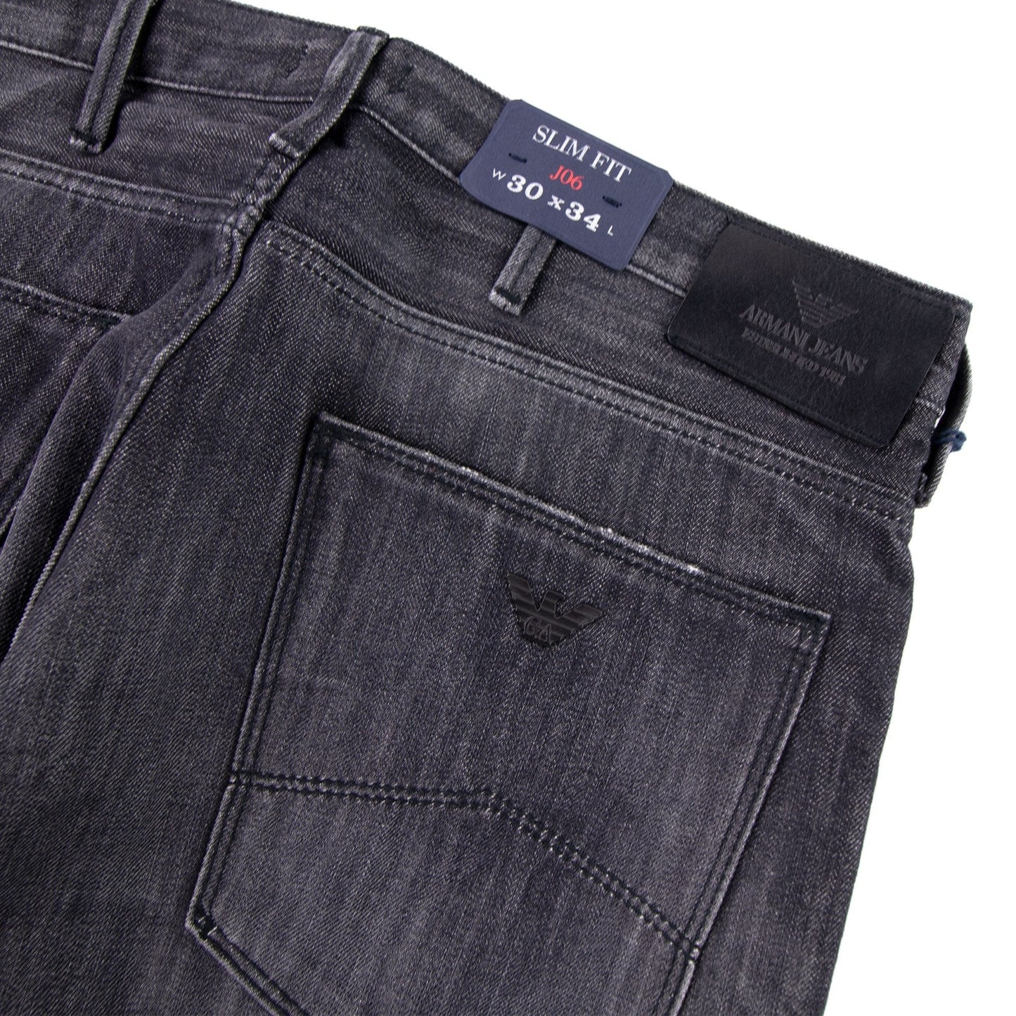Armani Jeans J06 Washed Denim Jeans Nero