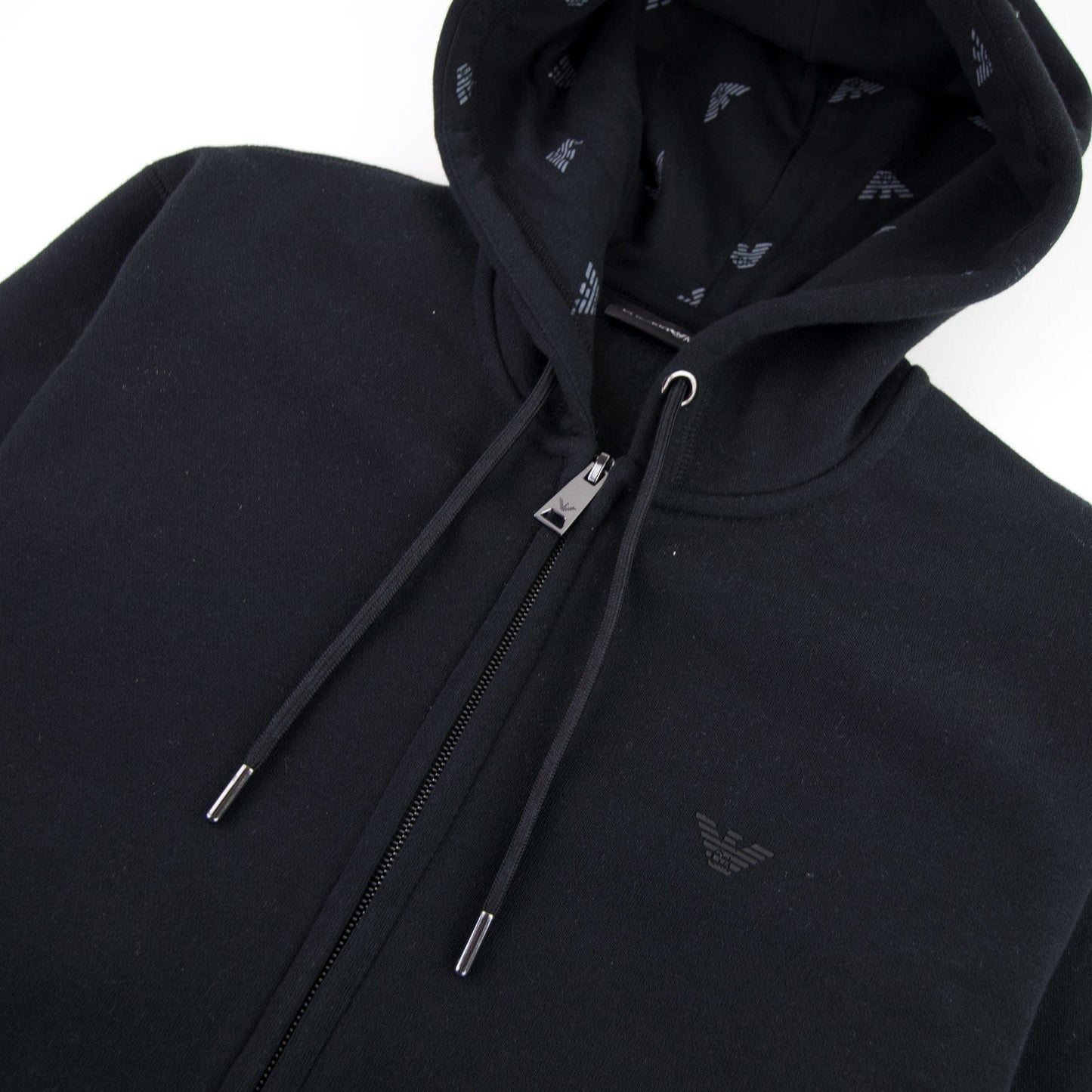 Emporio Armani Small Logo Zip Up Hoodie Nero 0999