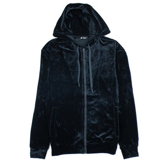 Versace Velour Medusa Hoodie Black