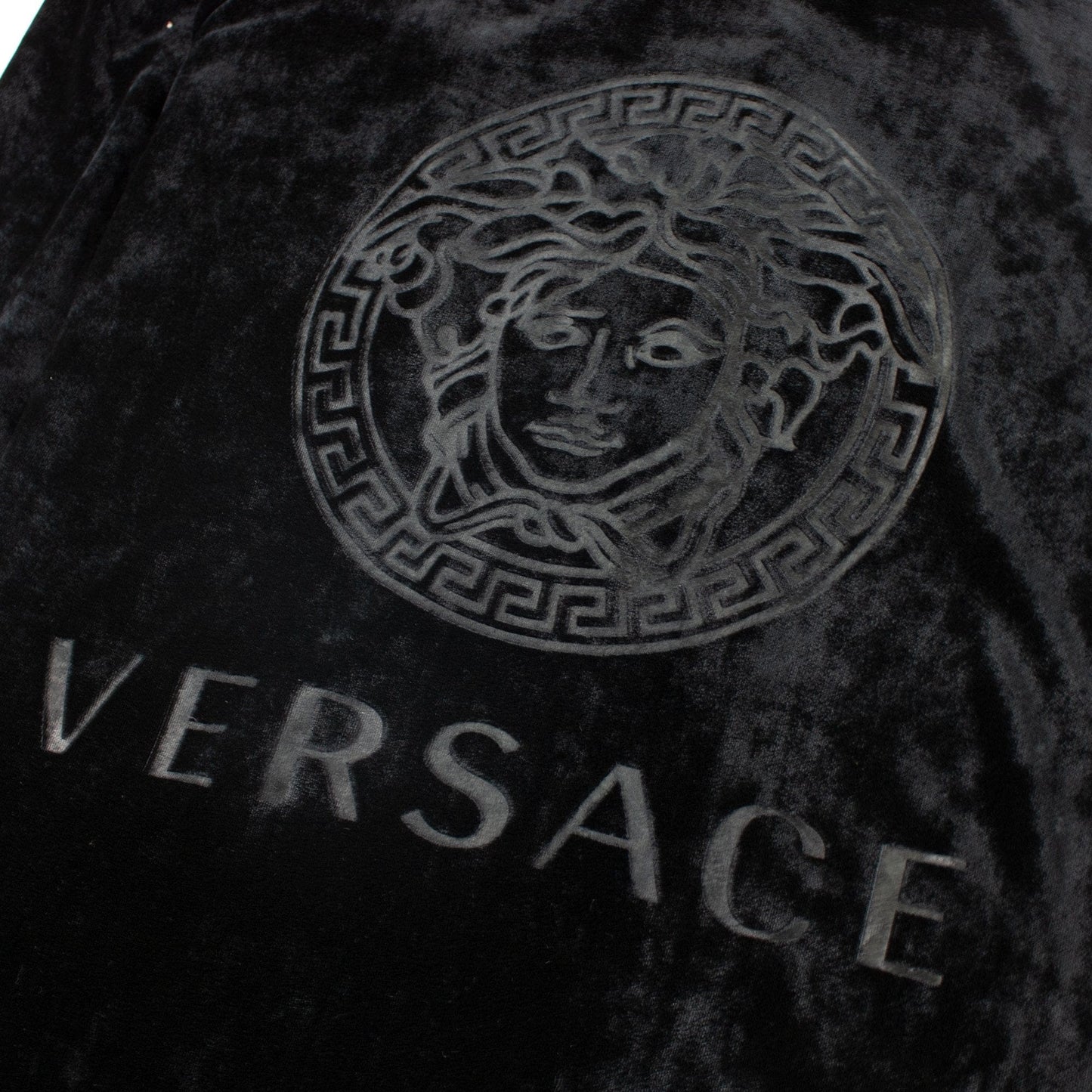 Versace Velour Medusa Hoodie Black