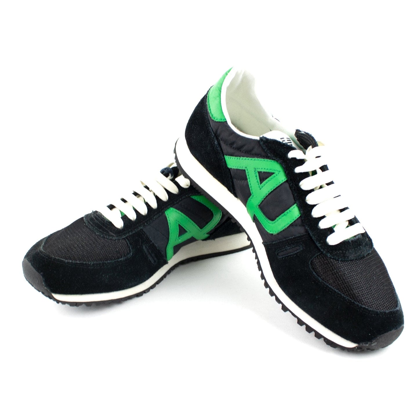 Armani Jeans Mesh Runner Trainers Black/green