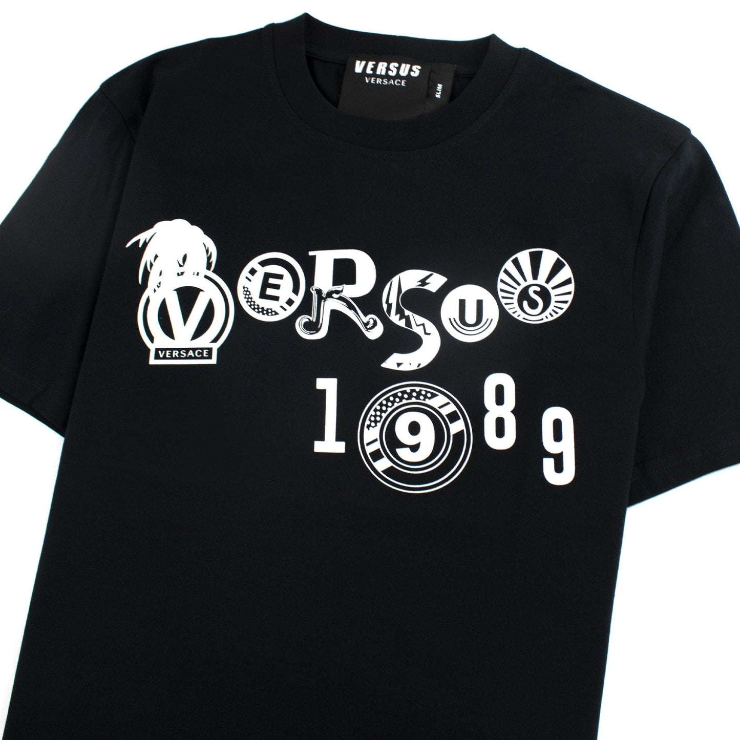 Versace Versus Slim Fit Print T-shirt Black