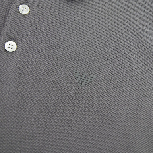Emporio Armani Logo Short Sleeve Polo Shirt Grey 0635