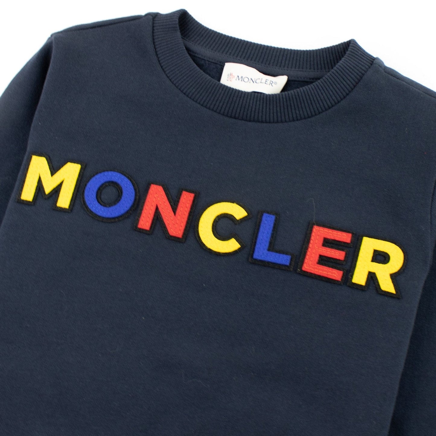 Moncler Junior Mulitcolour Logo Sweatshirt Navy