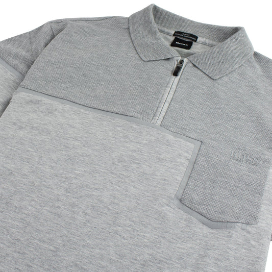 Hugo Boss Slim-fit Philix Polo Shirt In Cotton Grey
