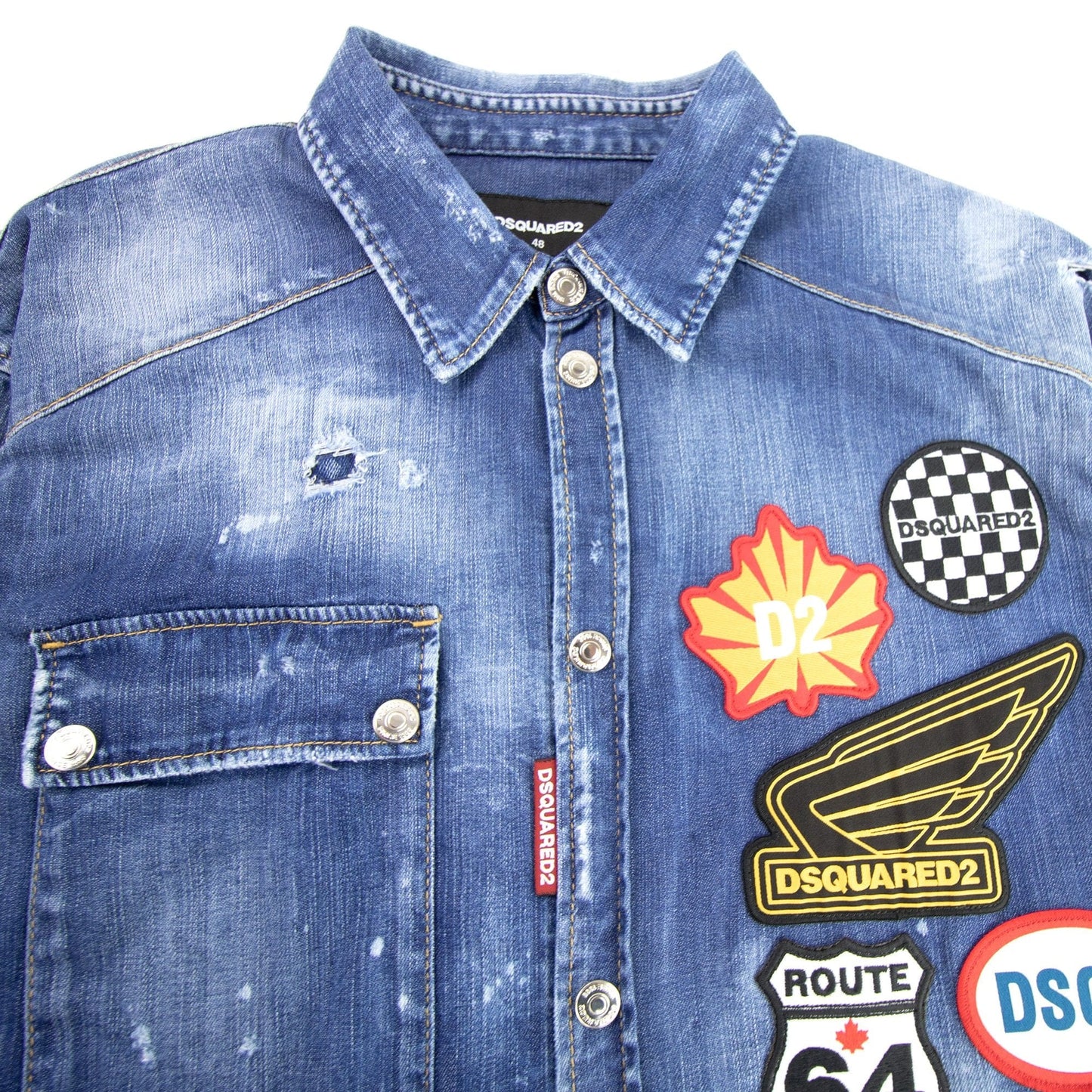 Dsquared2 Patch Logo Denim Shirt Denim