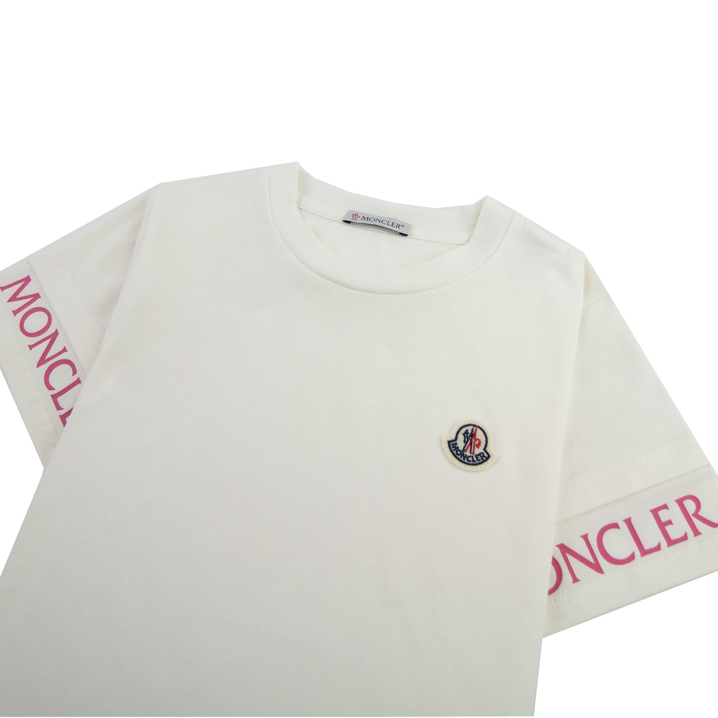 Moncler Junior Maglia Sleeve Logo T-shirt White 034