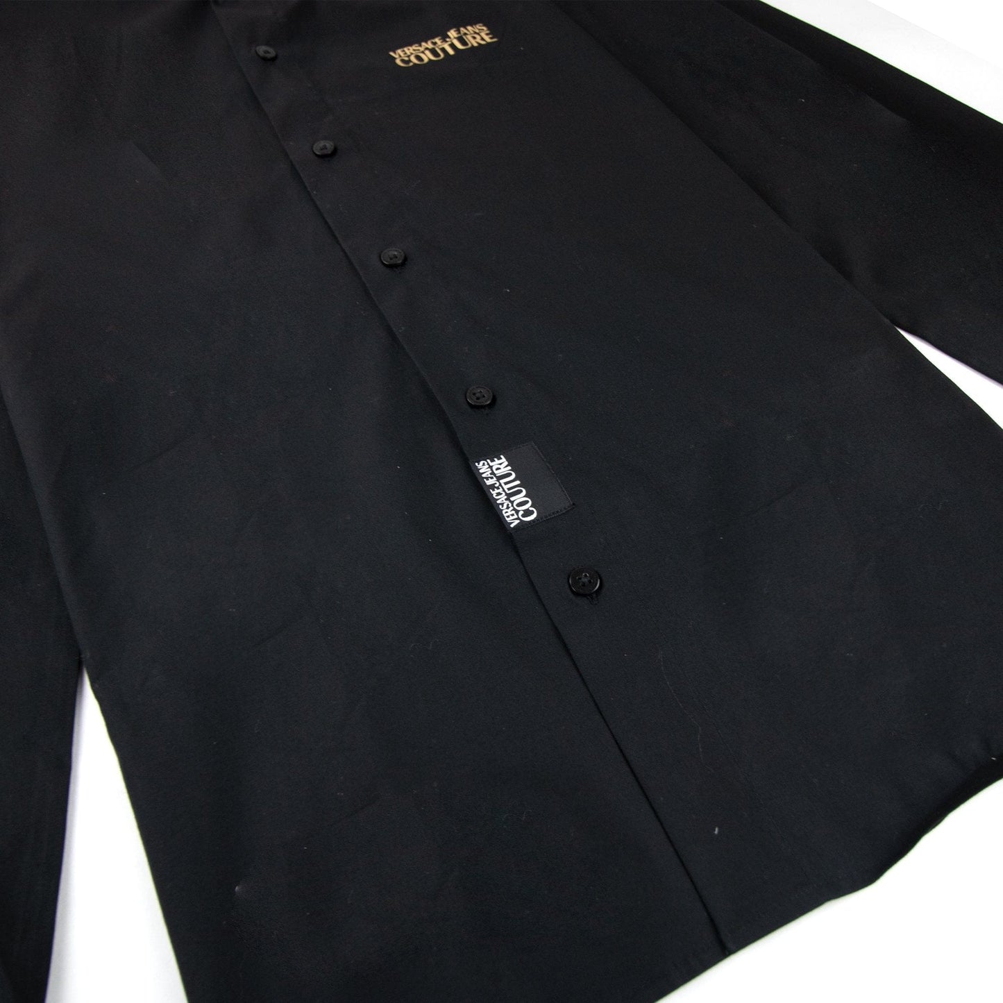 Versace Jeans Couture Chest Logo Stretch Shirt Black
