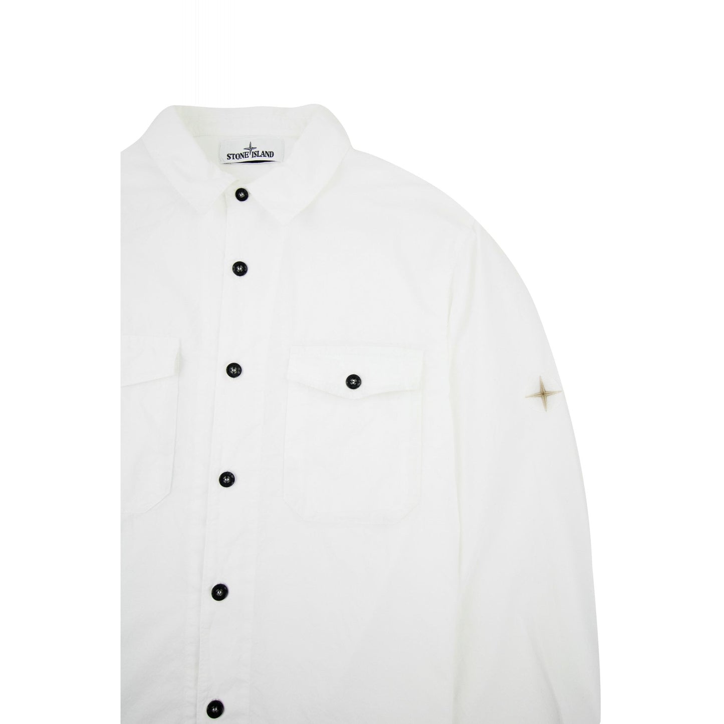 Stone Island 12010 Garment Dyed Shirt White V0001