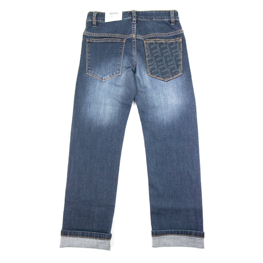Hugo Boss Kids Adjustable Regular Fit Jeans Dark Blue