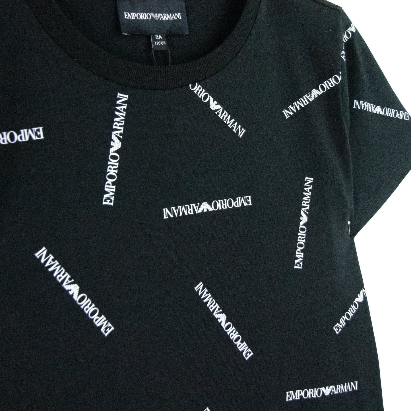 Emporio Armani Jnr All Over Print T Shirt Black 928