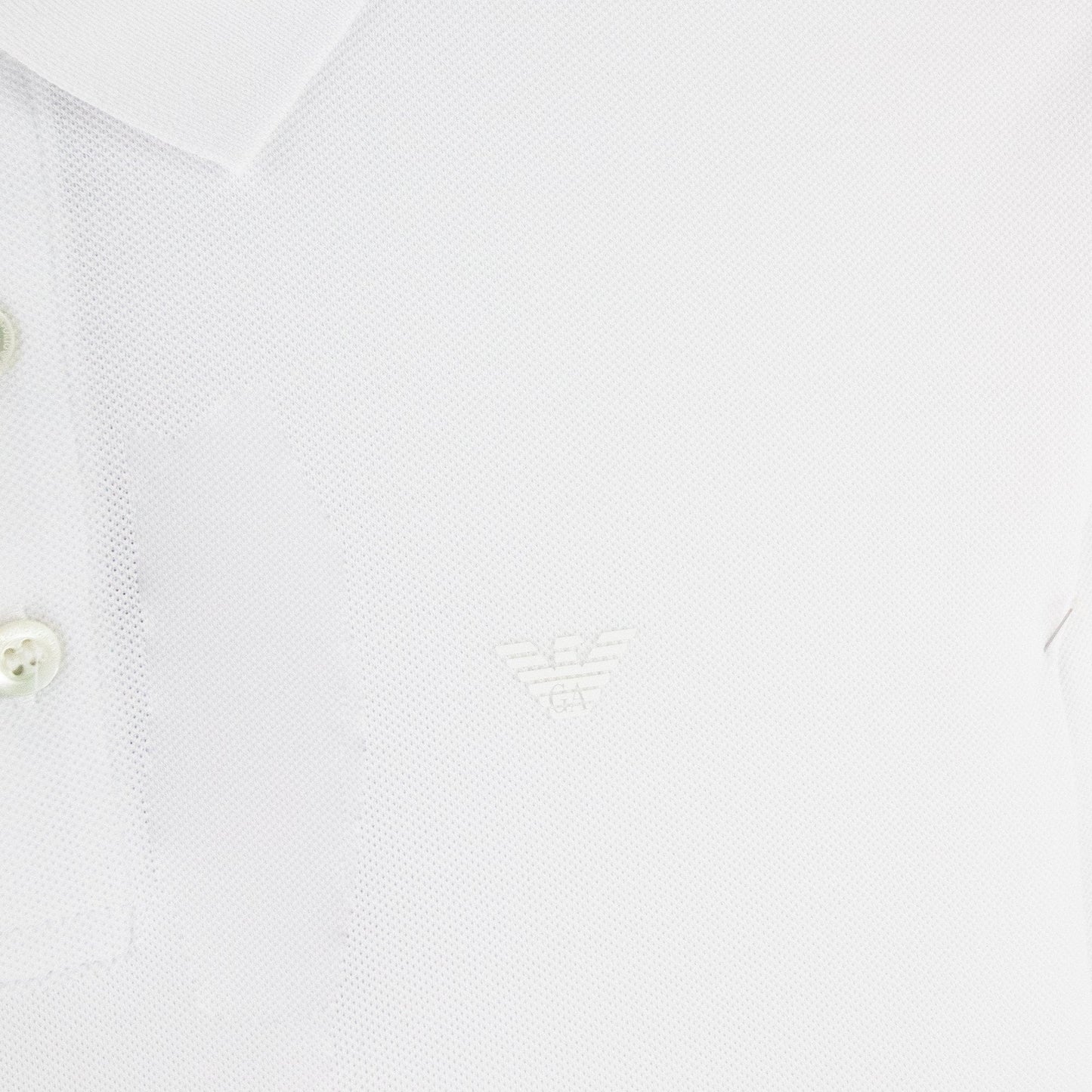 Emporio Armani Logo Long Sleeve Polo Shirt White 0100