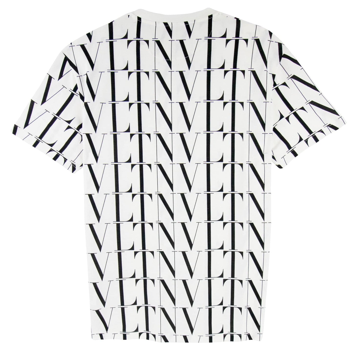 Valentino Logo Pattern Crewneck T Shirt White/black