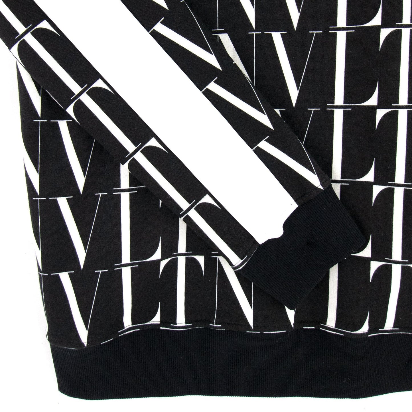 Valentino Logo Pattern Contrast Tape Stretch Sweatshirt Black/white