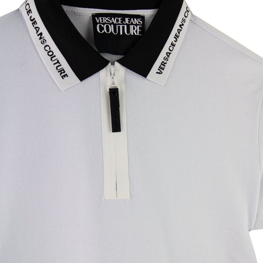 Versace Jeans Couture Zip Polo Collar Logo White