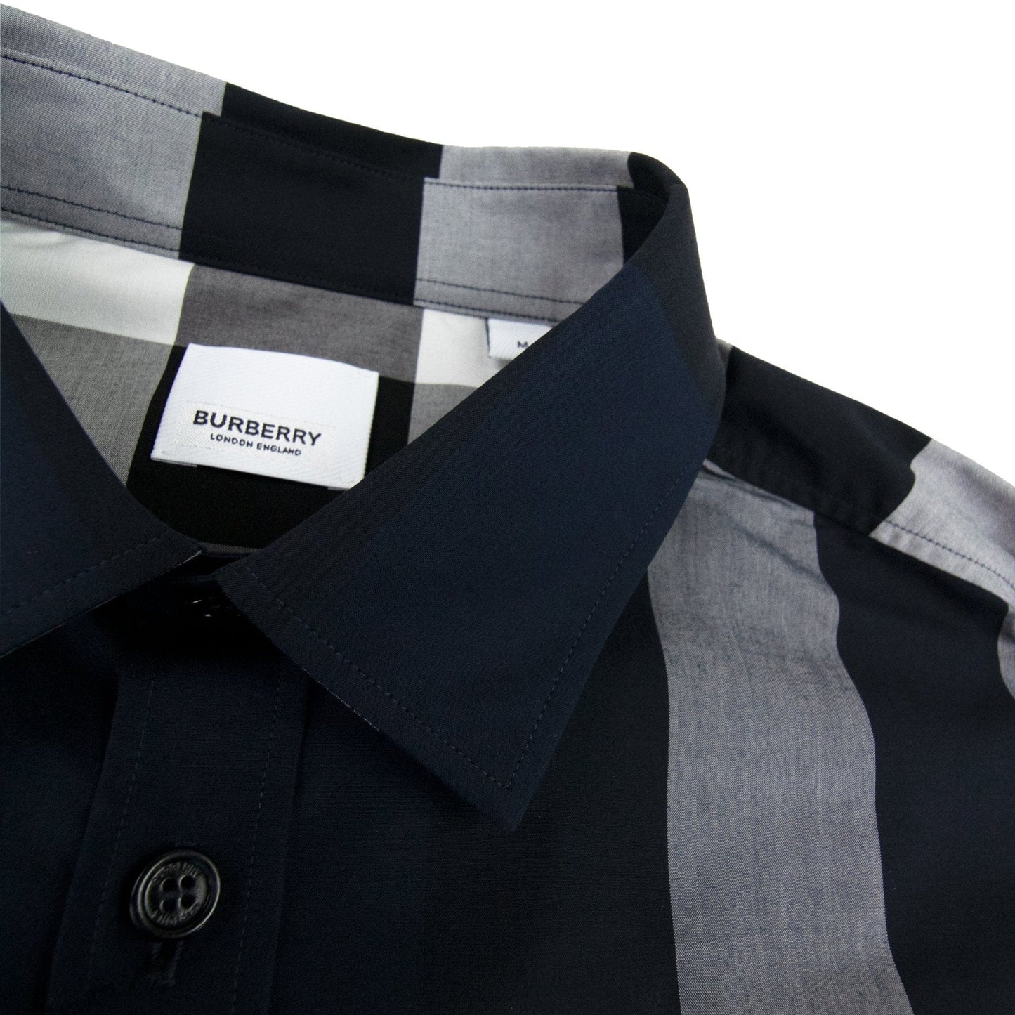 Burberry Check Poplin Shirt Navy