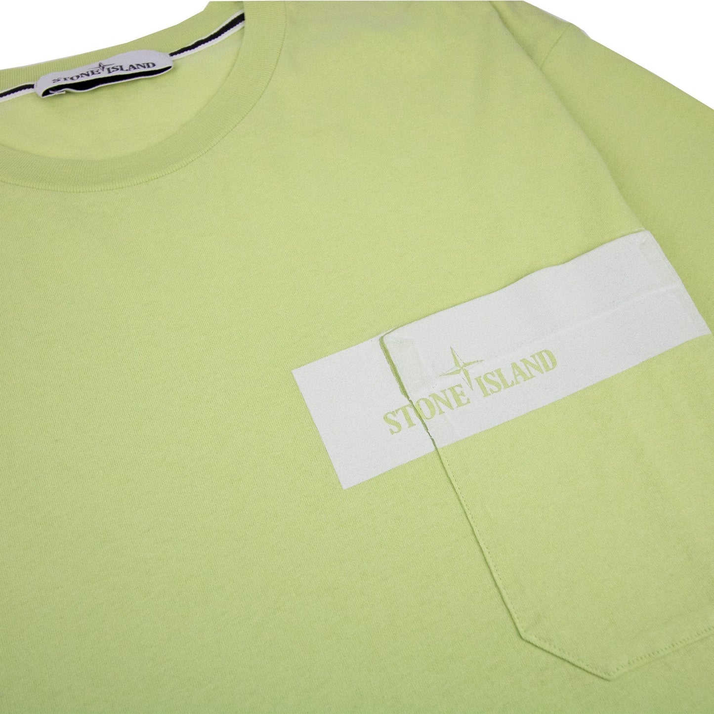 Stone Island Front Pocket Logo Tshirt Lime Green V0051