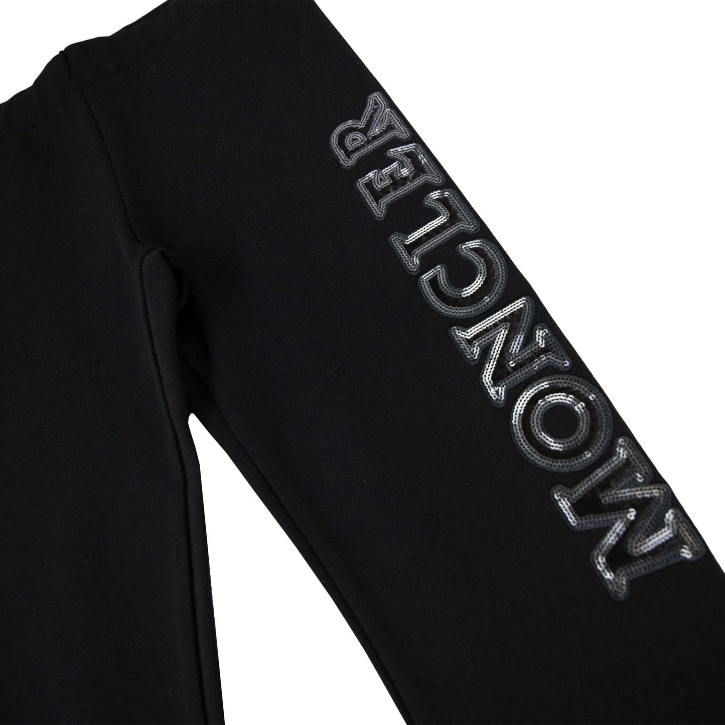 Moncler Junior Logo Stretch Track Pants Black 999