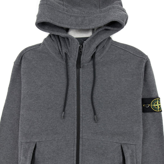 Stone Island 61420 Hoodied Zip Up Sweatshirt Grey V0m67
