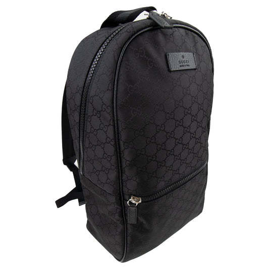 Gucci Logo Print Monogram Backpack Black 8615