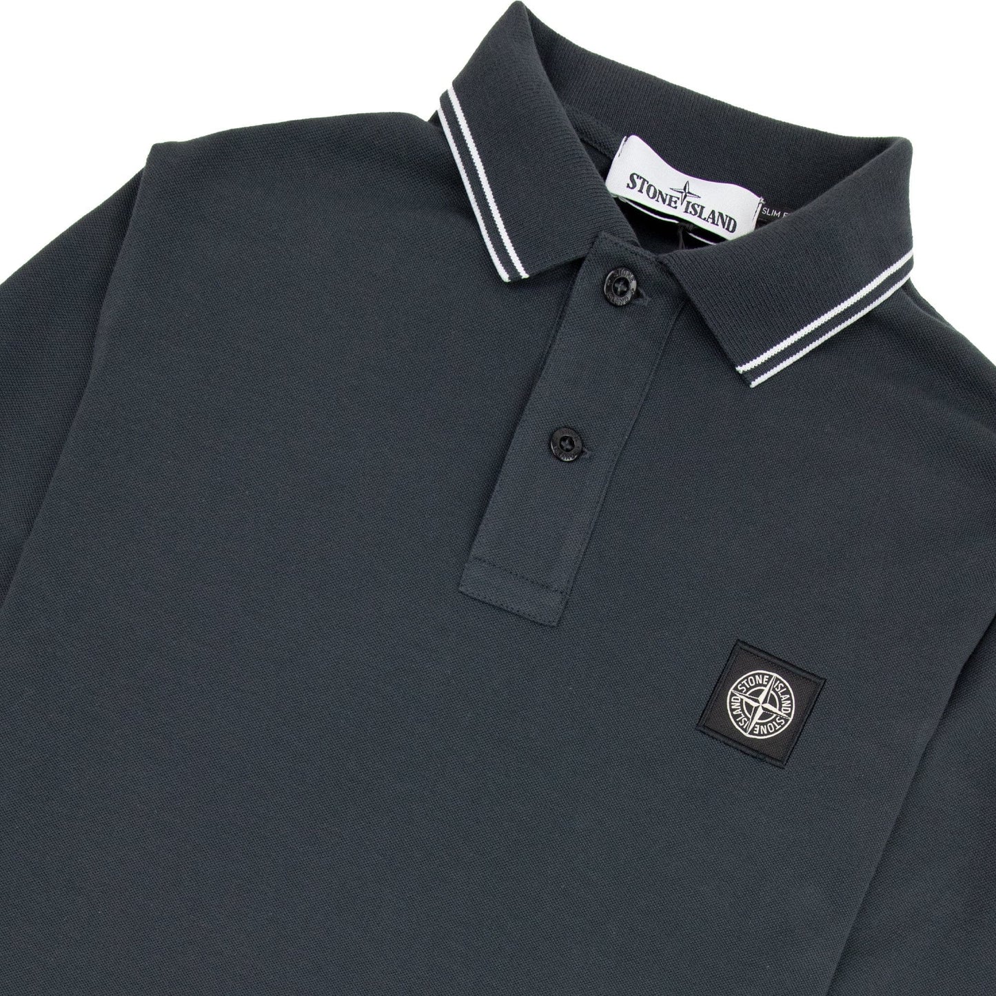 Stone Island Tip Collar Polo Charcoal V0065