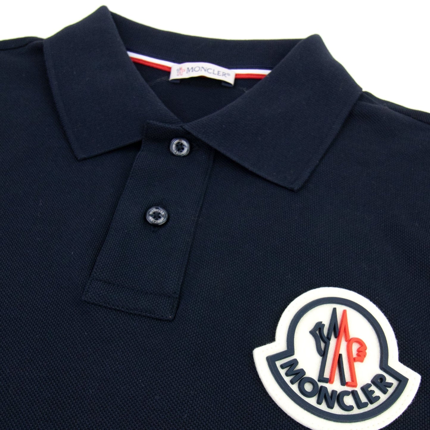 Moncler Maglia Manica Logo Polo Shirt Navy 773