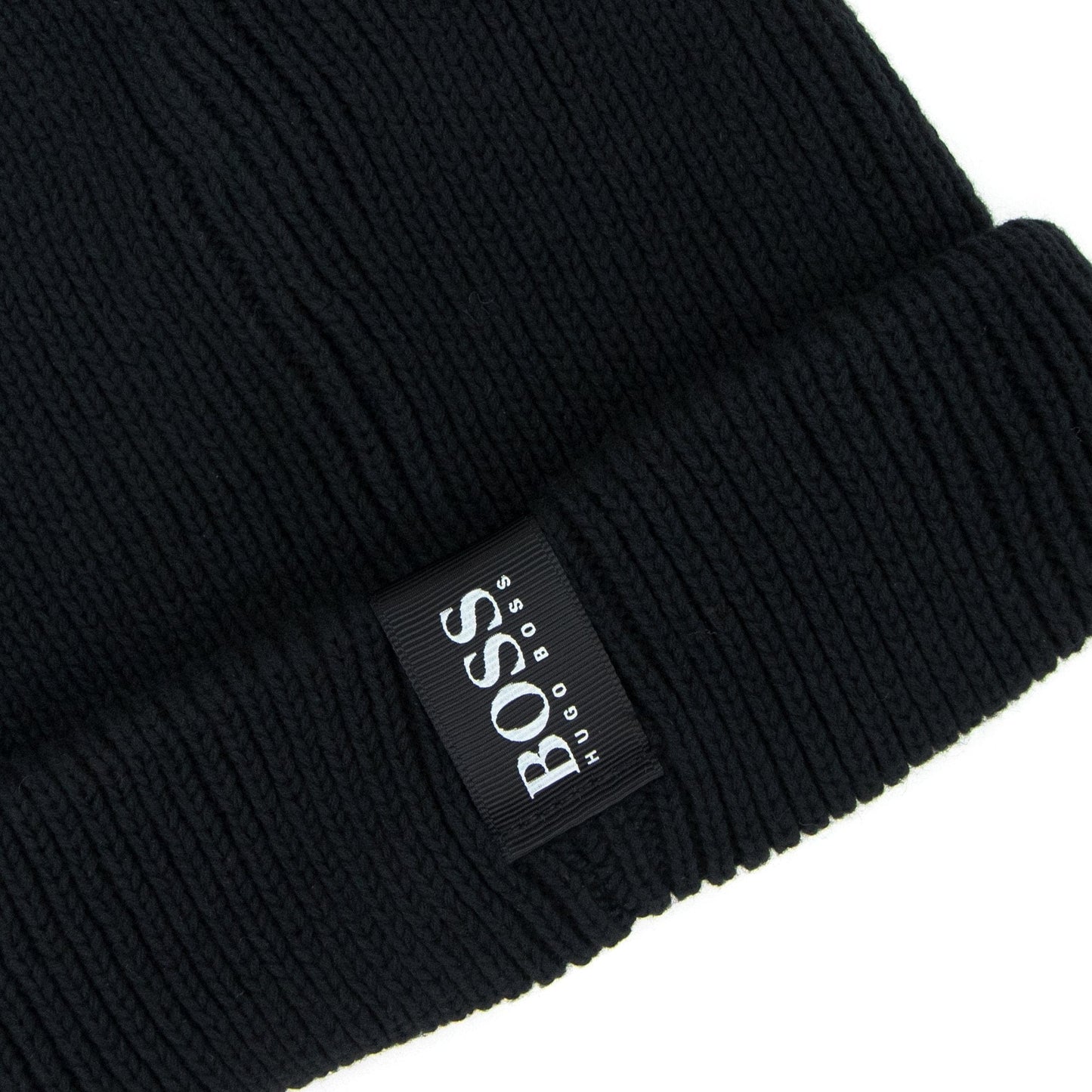 Hugo Boss Kids Cotton Beanie Hat Black