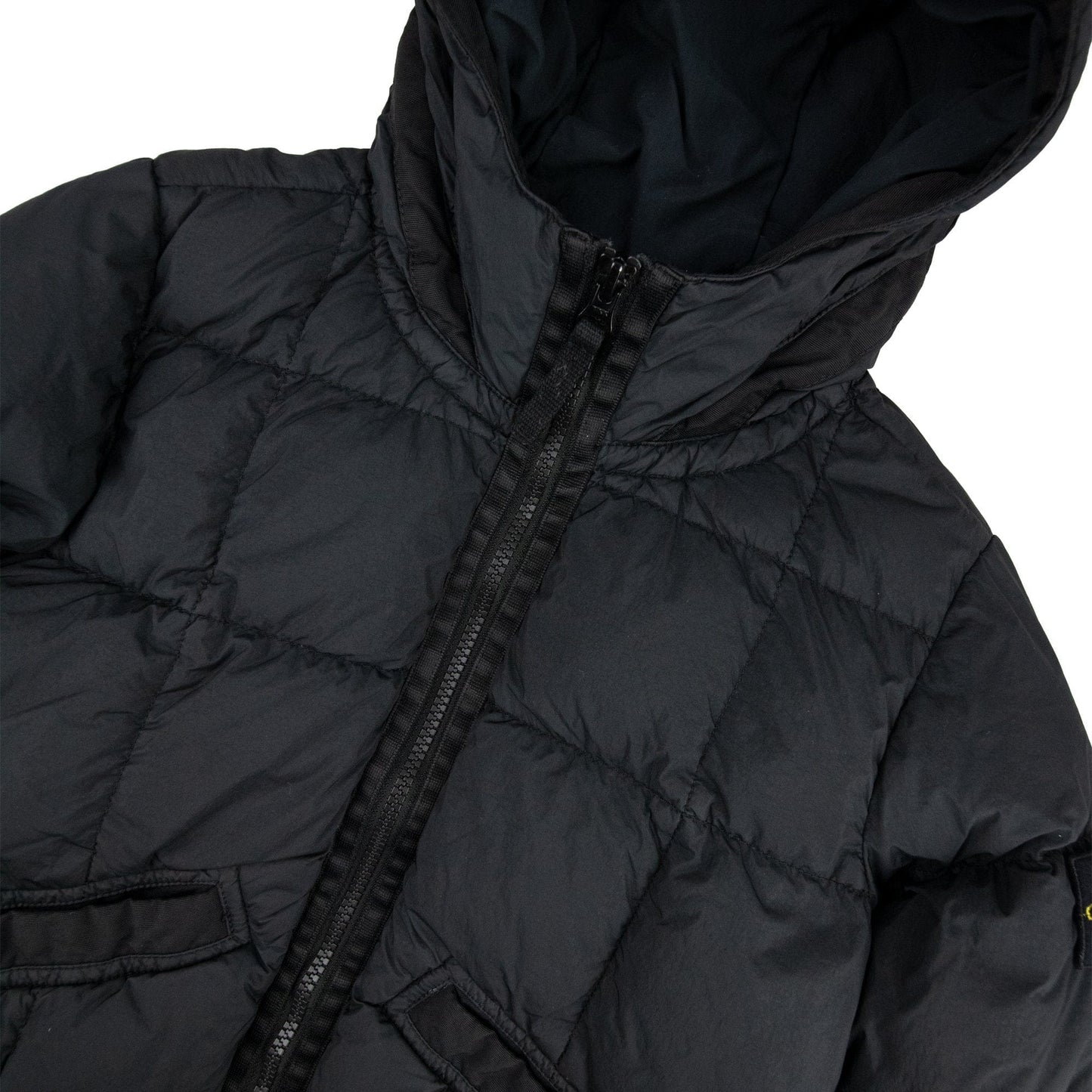 Stone Island Junior 40333 Garment Dyed Crinkle Reps Ny Down Jacket Black V0029
