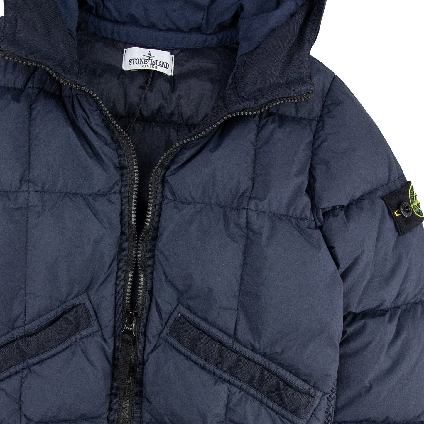 Stone Island Junior 40333 Garment Dyed Crinkle Reps Ny Down Jacket Navy V0028