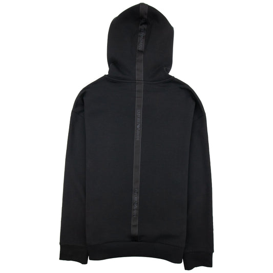 Emporio Armani Tape Logo Hoodied Sweatshirt Black 999