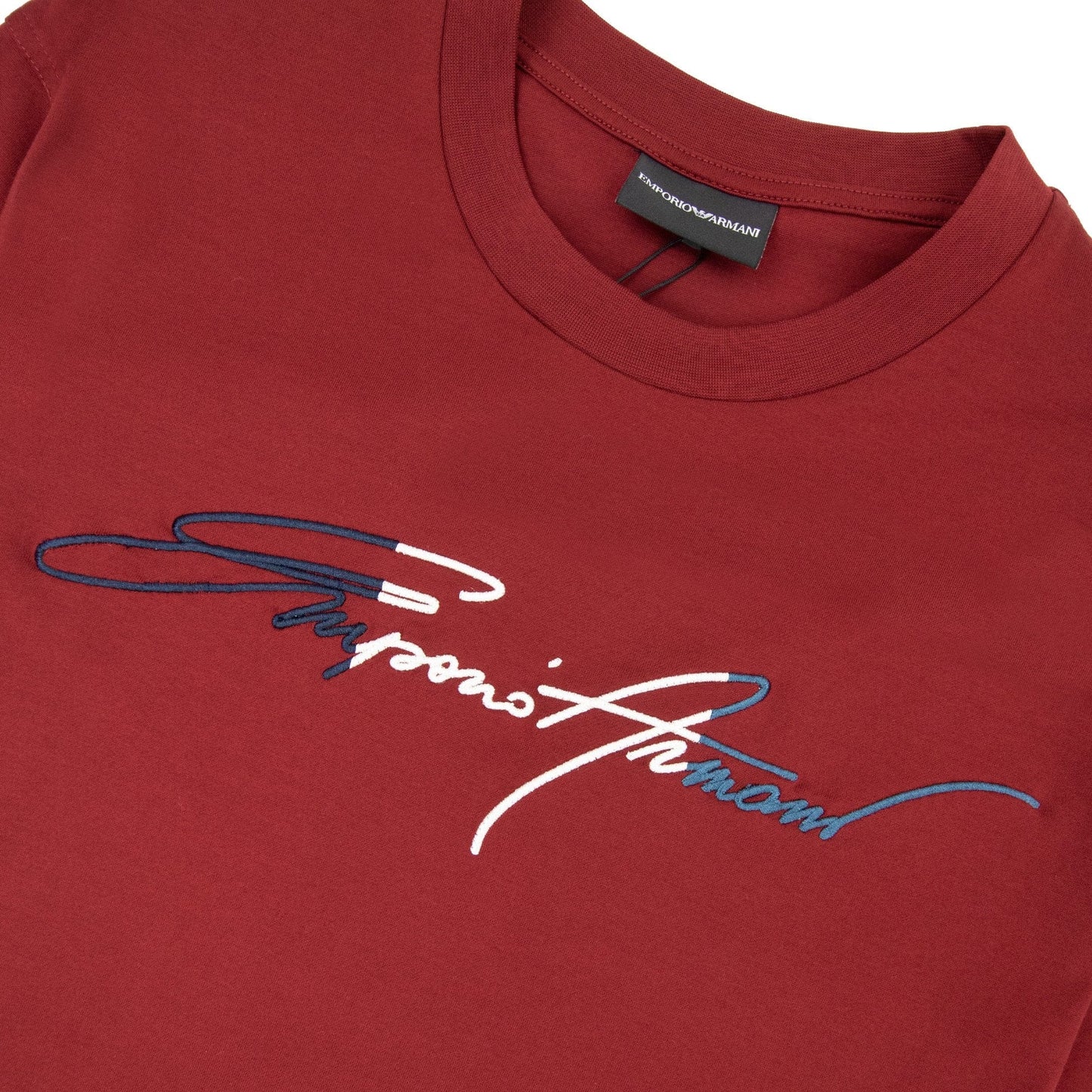 Emporio Armani Signature Logo T Shirt Rubino 353