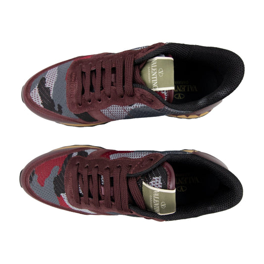 Valentino Bb9 Mesh Rockrunner Sneaker Maroon/grey