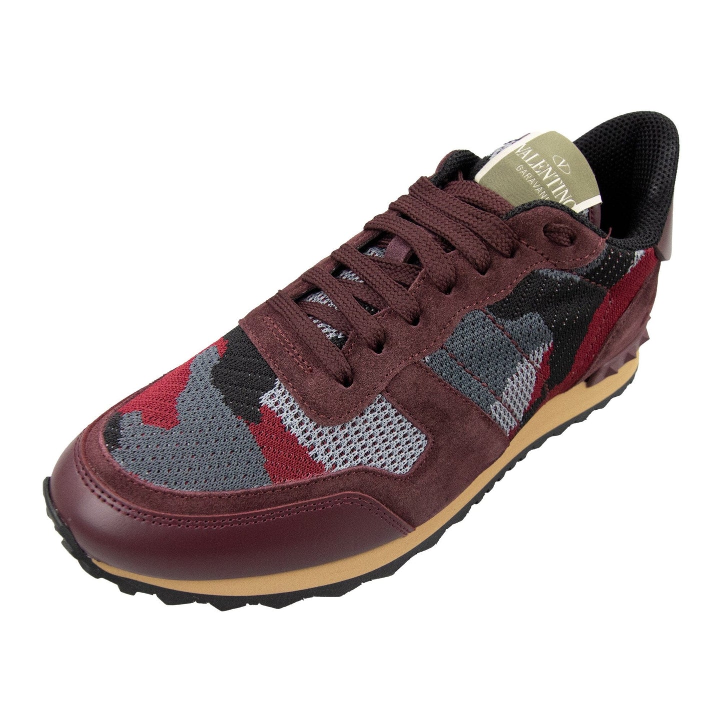 Valentino Bb9 Mesh Rockrunner Sneaker Maroon/grey