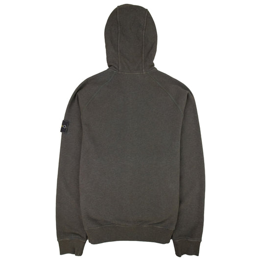 Stone Island 62190 Dust Zip Up Sweatshirt Dark Green V2m71
